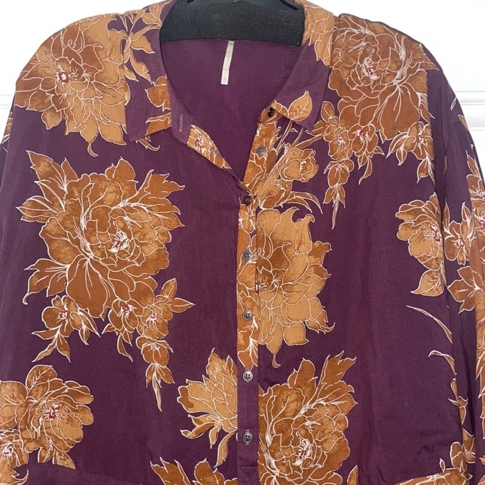 Free People Shake It Printed Mini Dress Tunic Berry Combo Boho Womens Medium M - Picture 6 of 12